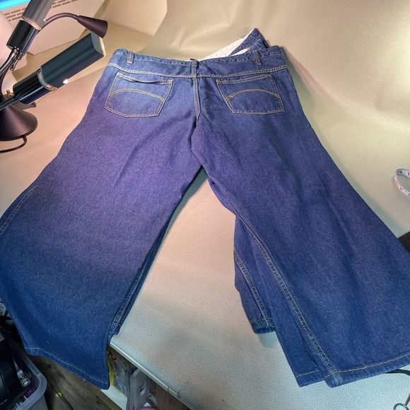 4 Pair KingSize Big Mens Jeans 44 x 27 (Hemmed) Elastic Insert Waist Blue Denim - Picture 14 of 16